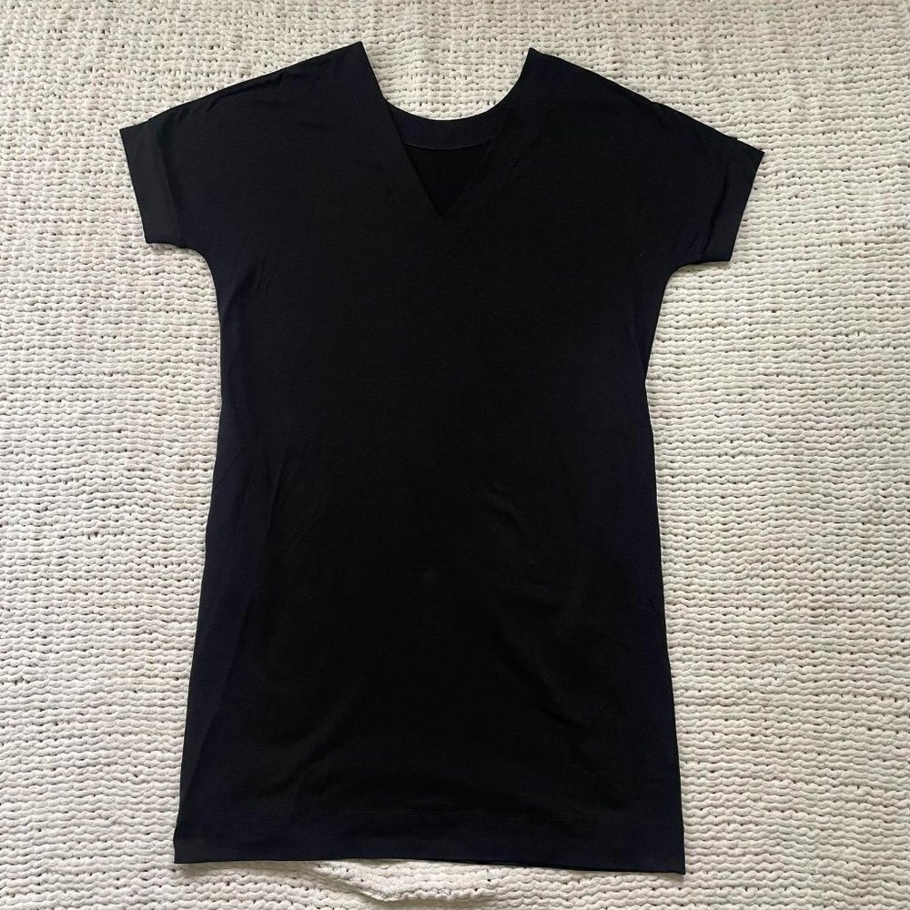 Kit and Ace Black V-Neck T-Shirt Dress - Size Large